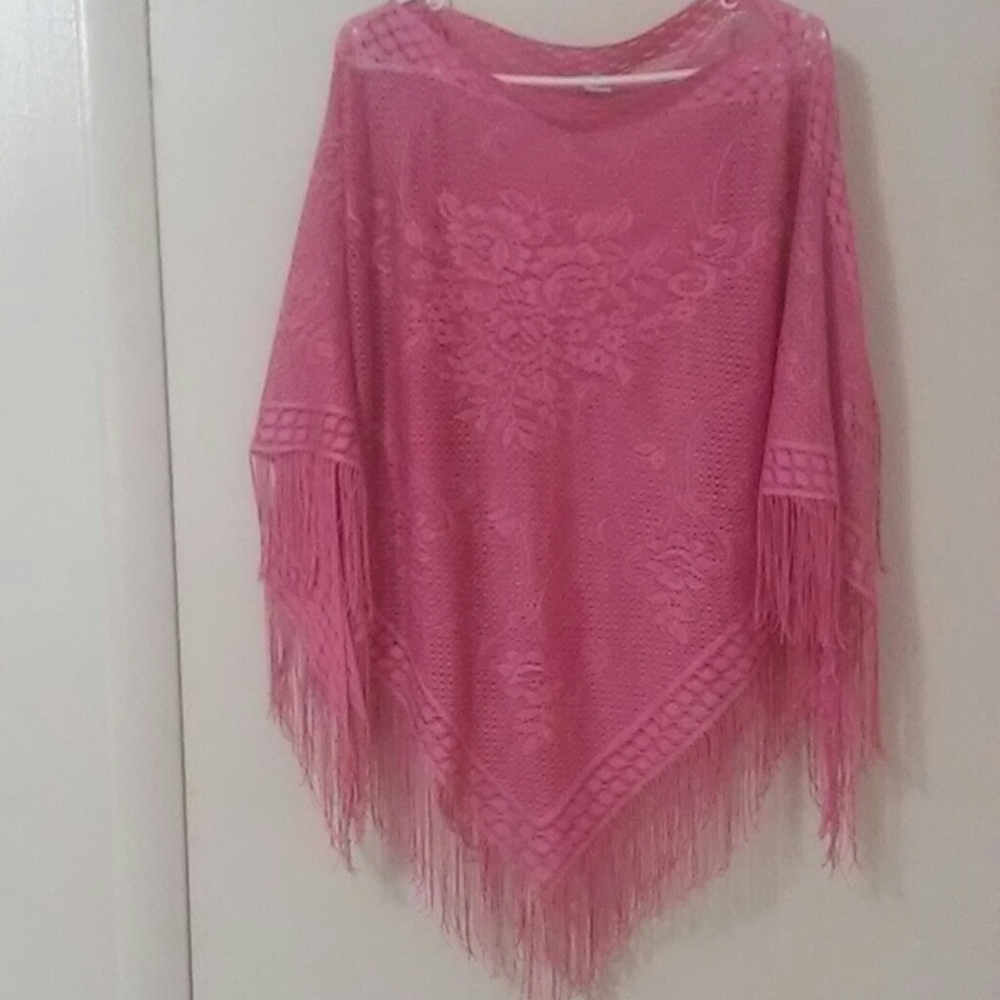 KIWI PINK BEAUTIFUL LACE SHAW